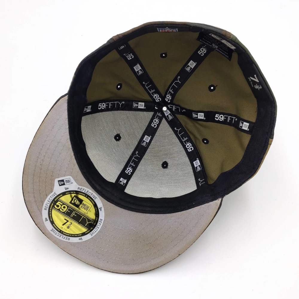 San Francisco 49ers Camo Fitted Hat NFL Reflective Cap New Era 5950 Green 7 3/8 - Picture 8 of 9